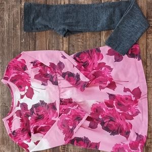 Gap Flower cotton dress with footless tights